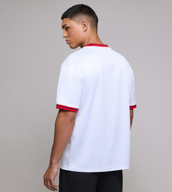 R&B R&B - White Round Neck T-Shirts