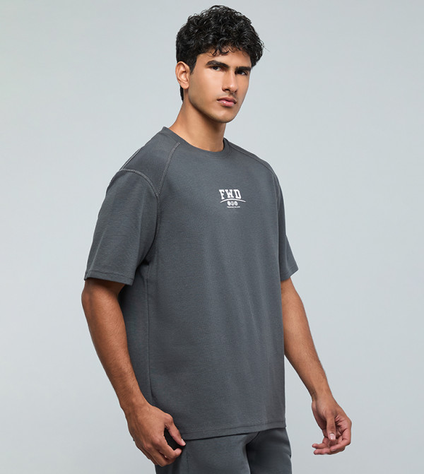 R&B  Casual T-Shirts - Grey V-Neck T-Shirts
