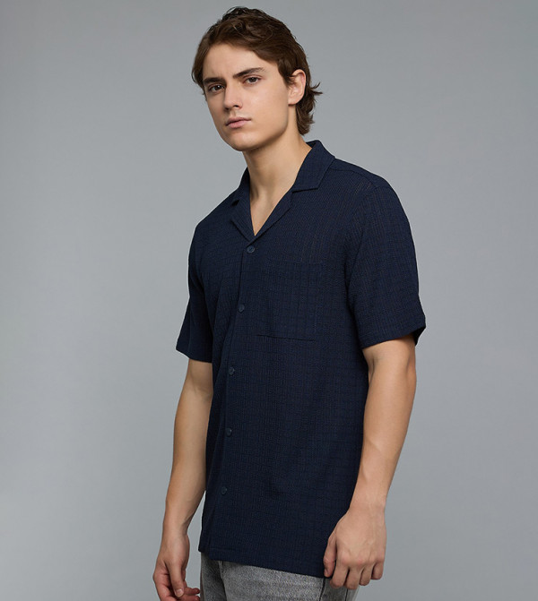 أر آند بي  أكمام قصيرة - كحلي مزرق  Short Sleeves