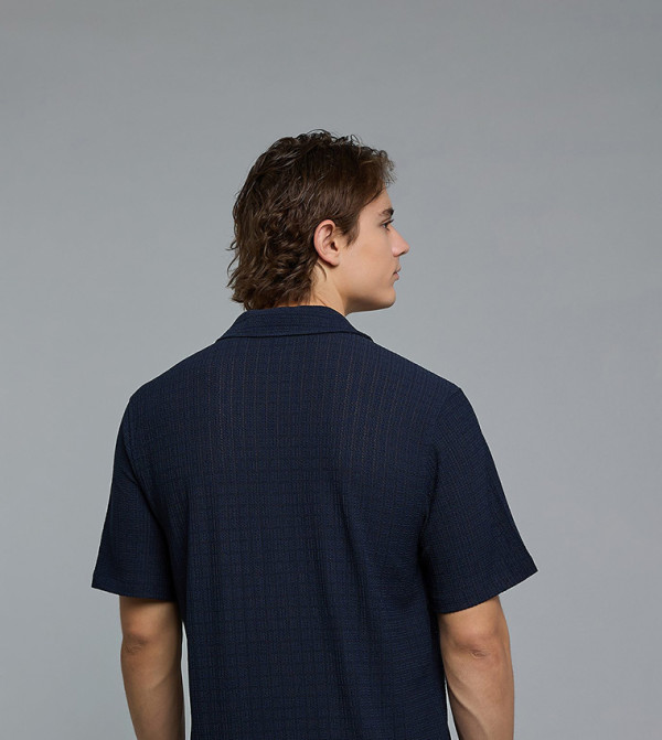 أر آند بي  أكمام قصيرة - كحلي مزرق  Short Sleeves