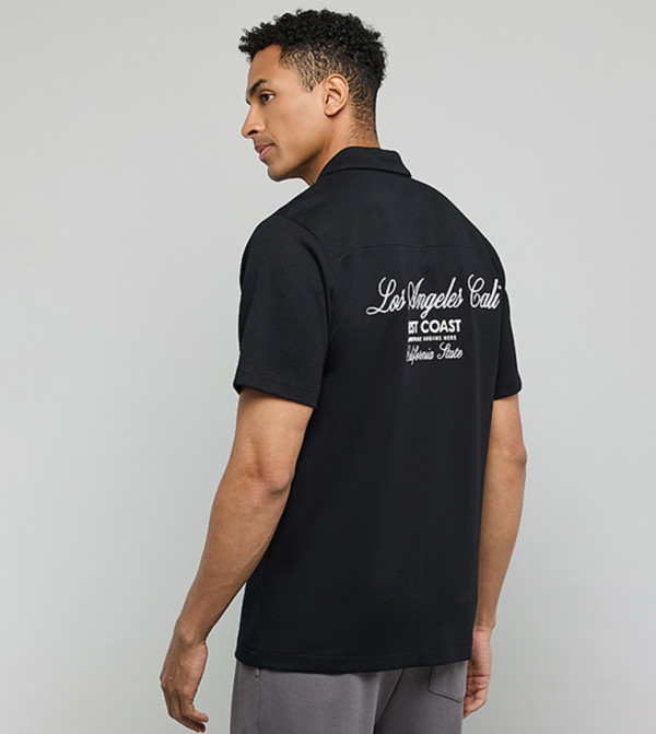 أر آند بي  ملابس - أسود Short Sleeves
