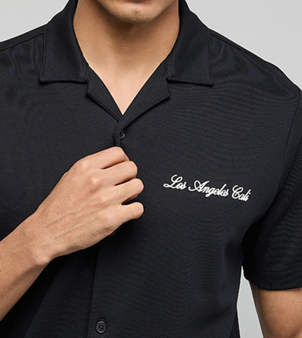 أر آند بي  ملابس - أسود Short Sleeves
