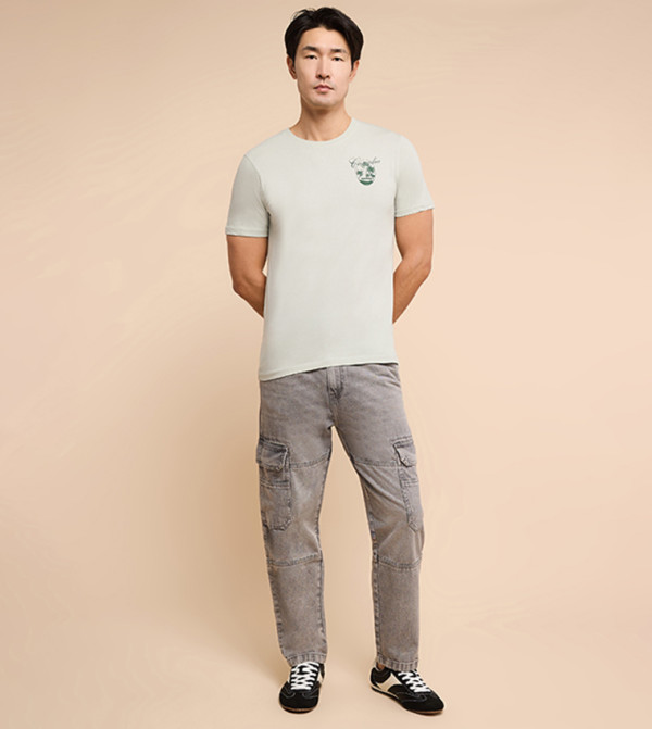 أر آند بي  تيشيرتات بياقة دائرية  - أخضر Round Neck T-Shirts