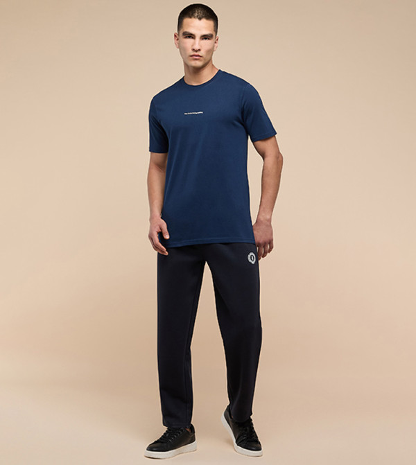 أر آند بي  تيشيرتات بياقة دائرية  - أزرق Round Neck T-Shirts