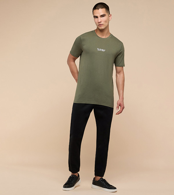R&B R&B - Olive Round Neck T-Shirts