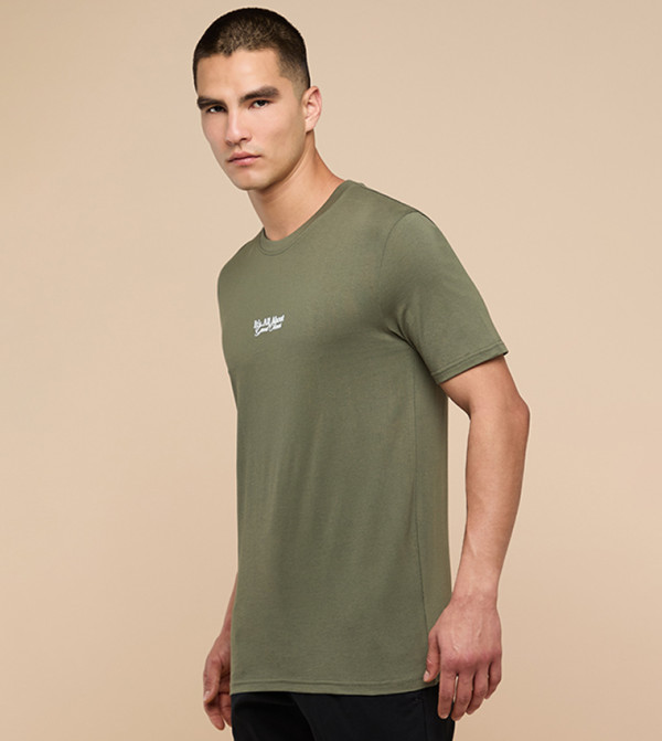 R&B R&B - Olive Round Neck T-Shirts