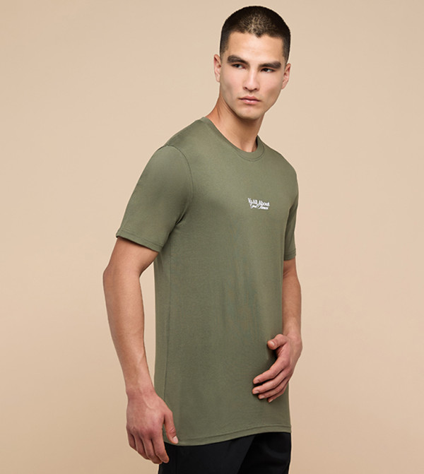 R&B R&B - Olive Round Neck T-Shirts
