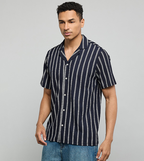 R&B  Shirts - Navy Short Sleeves