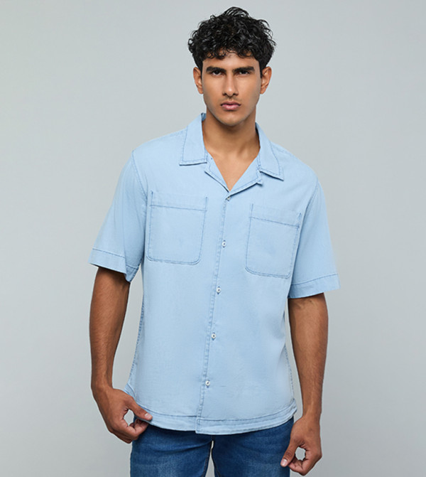 أر آند بي  أكمام قصيرة - أزرق Short Sleeves