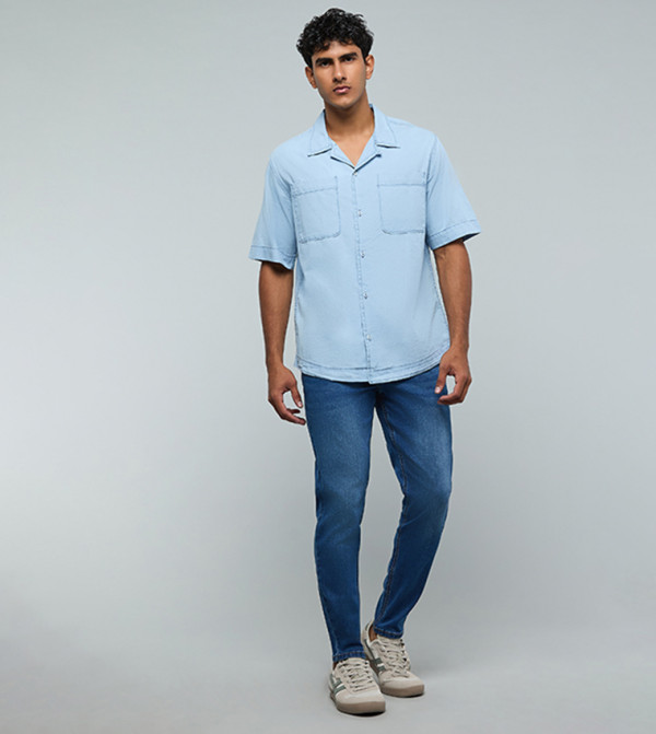 أر آند بي  أكمام قصيرة - أزرق Short Sleeves