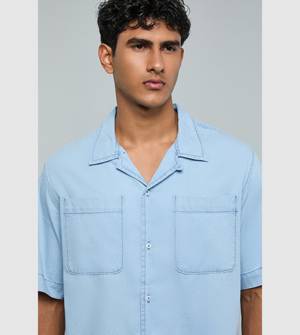 أر آند بي  أكمام قصيرة - أزرق Short Sleeves