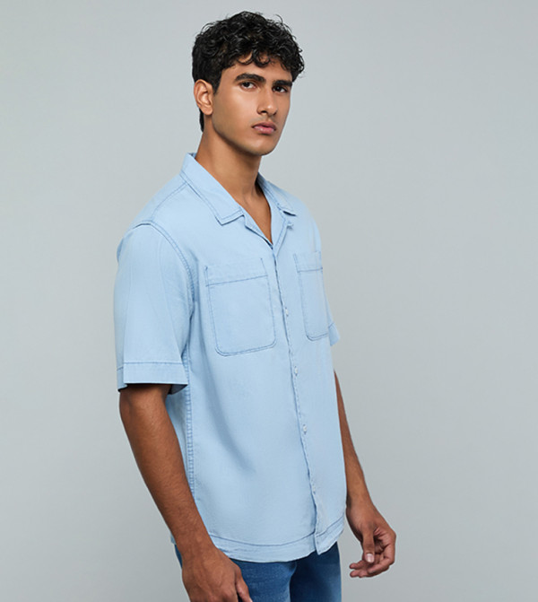 أر آند بي  أكمام قصيرة - أزرق Short Sleeves