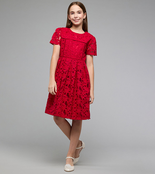 أر آند بي  فساتين - أحمر فستان كاجوال 