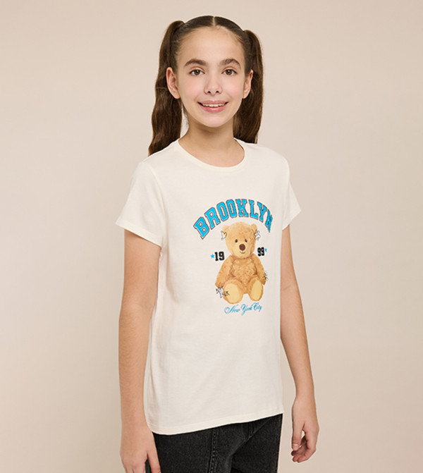 أر آند بي  varsity-graphics - كريمي  T-shirts