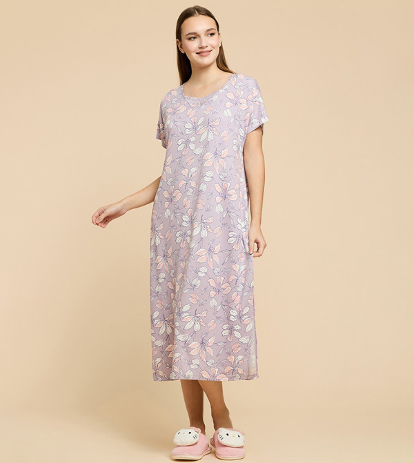 R&B  warm-hues-w - Light Purple Night Dress & Gowns