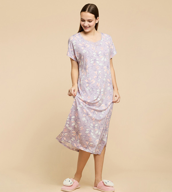 R&B  warm-hues-w - Light Purple Night Dress & Gowns