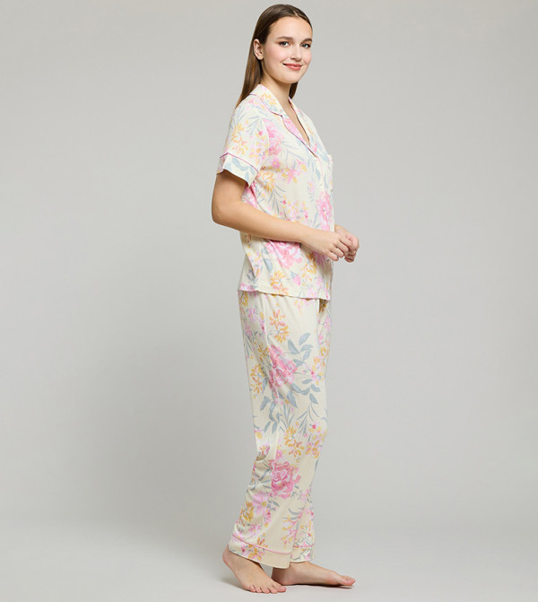 R&B  Sleepwears & Loungewears - Light Yellow Pyjama Set