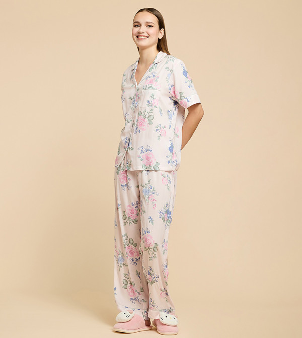 أر آند بي  ملابس نوم - وردي فاتح Pyjama Set