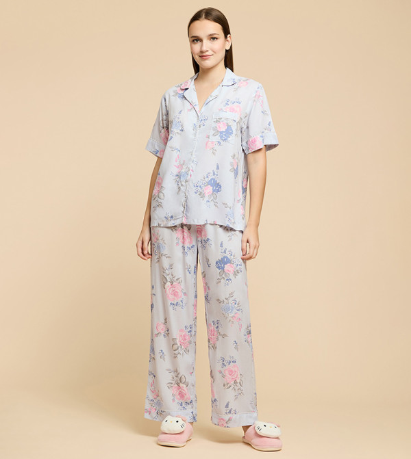 R&B  Sleepwears & Loungewears - Light Blue Pyjama Set
