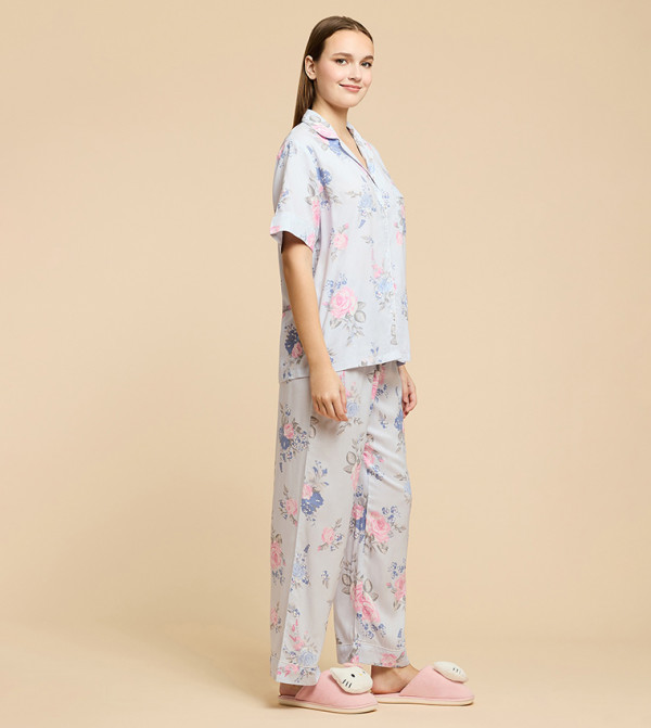 R&B  Sleepwears & Loungewears - Light Blue Pyjama Set