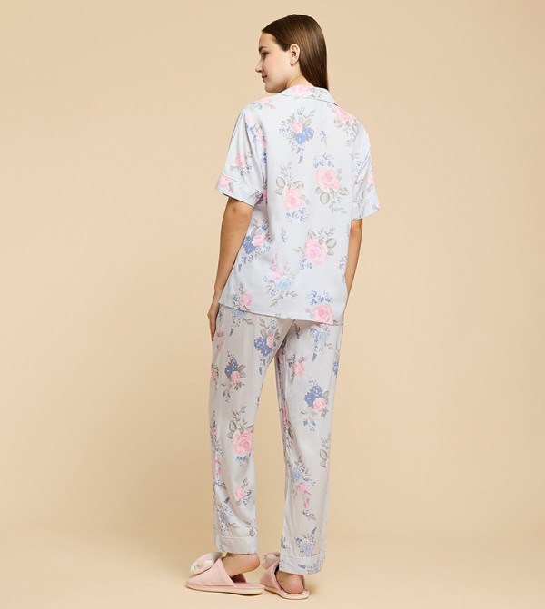 R&B  Sleepwears & Loungewears - Light Blue Pyjama Set
