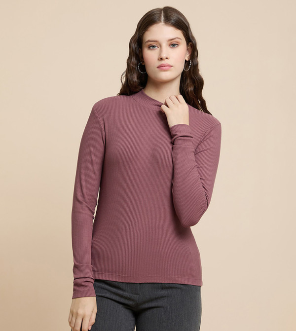 أر آند بي  the-high-neck-shift - بنفسجي  Casual Tops