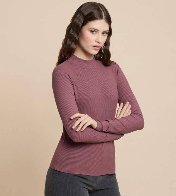 أر آند بي  the-high-neck-shift - بنفسجي  Casual Tops