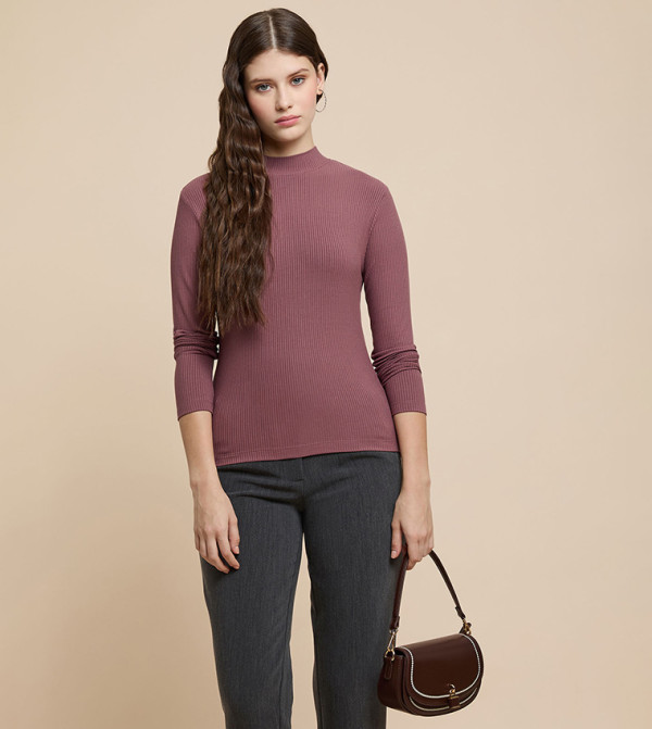 أر آند بي  the-high-neck-shift - بنفسجي  Casual Tops