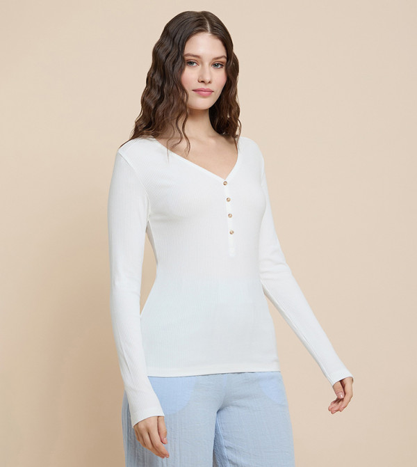 أر آند بي توبات كاجوال - أبيض Casual Tops