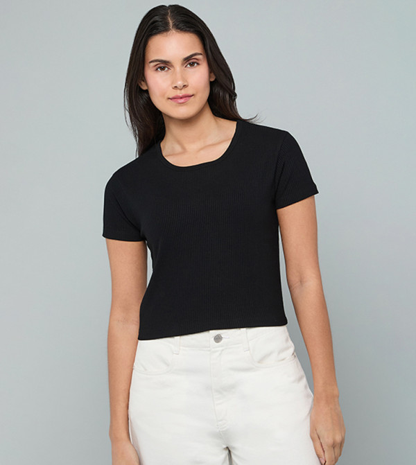 R&B  Cropped Tops - BLACK Cropped Tops