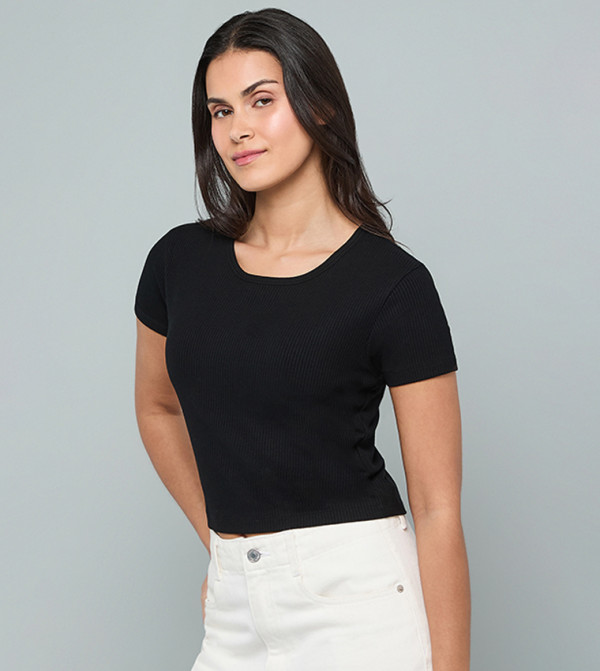R&B  Cropped Tops - BLACK Cropped Tops