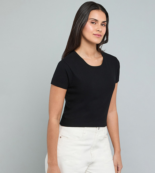 R&B  Cropped Tops - BLACK Cropped Tops