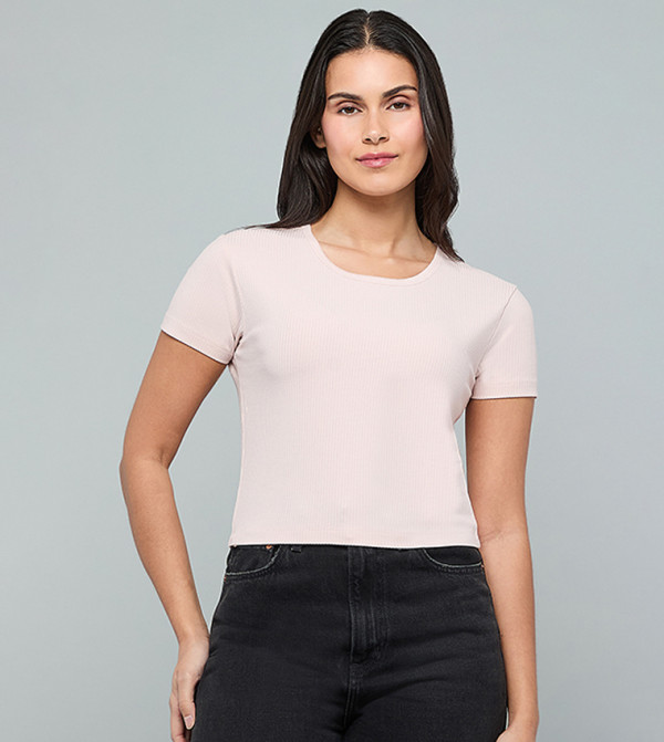 أر آند بي  توبات قصيرة - وردي Cropped Tops