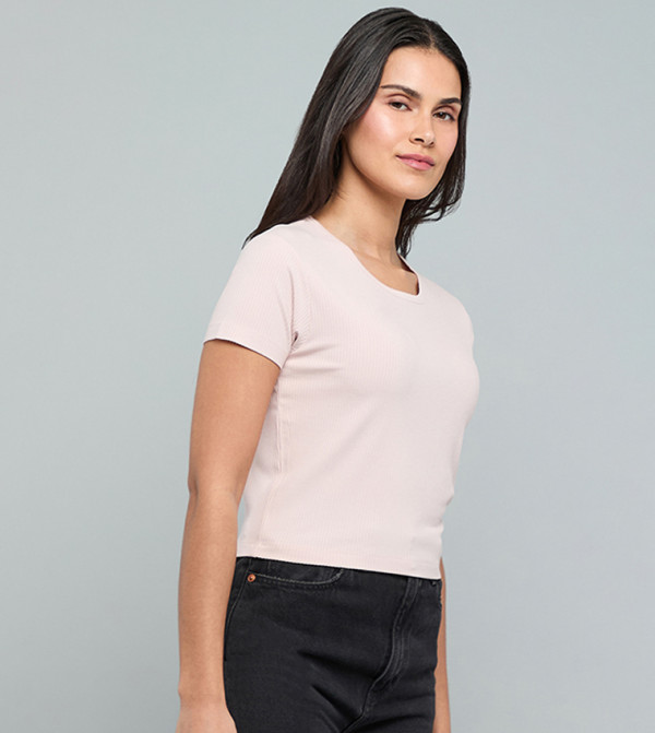 أر آند بي  توبات قصيرة - وردي Cropped Tops