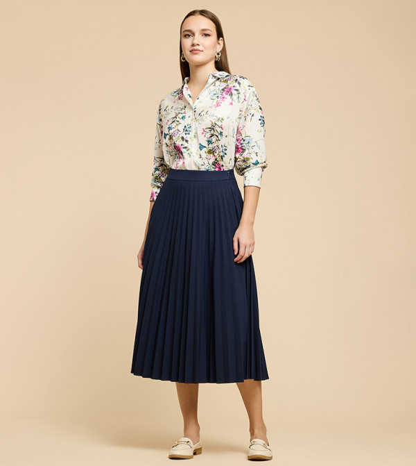 أر آند بي ملابس - كحلي مزرق Midi Skirts