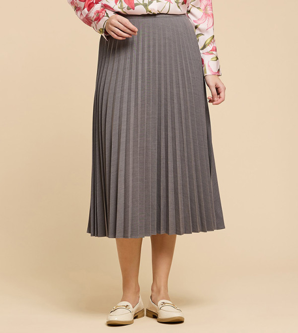أر آند بي  تنانير ميدي - رمادي Midi Skirts