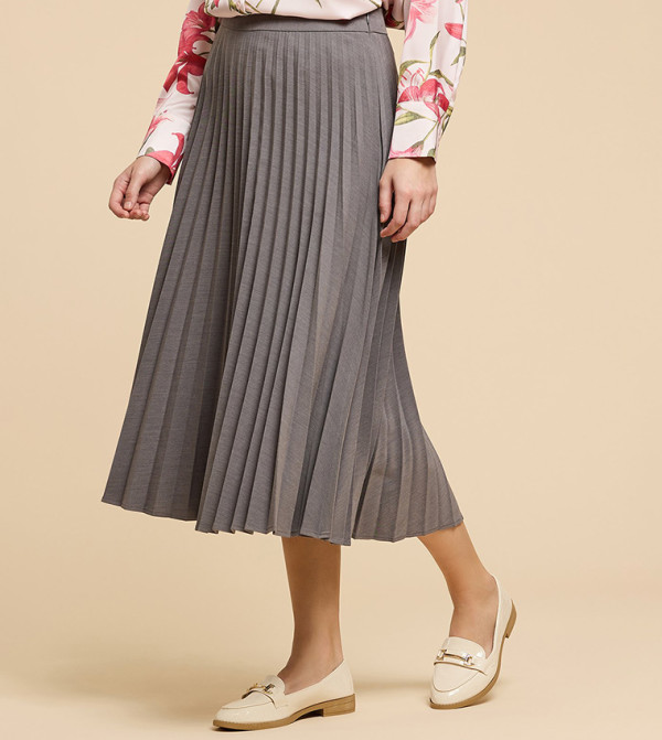 أر آند بي  تنانير ميدي - رمادي Midi Skirts