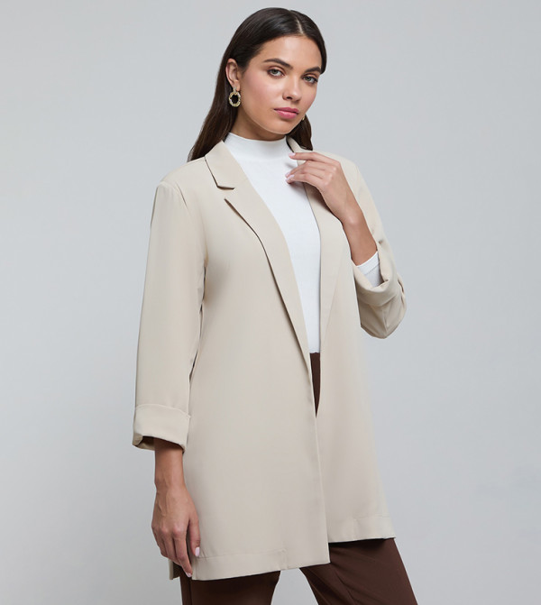 R&B  Clothing - Beige Casual Jackets