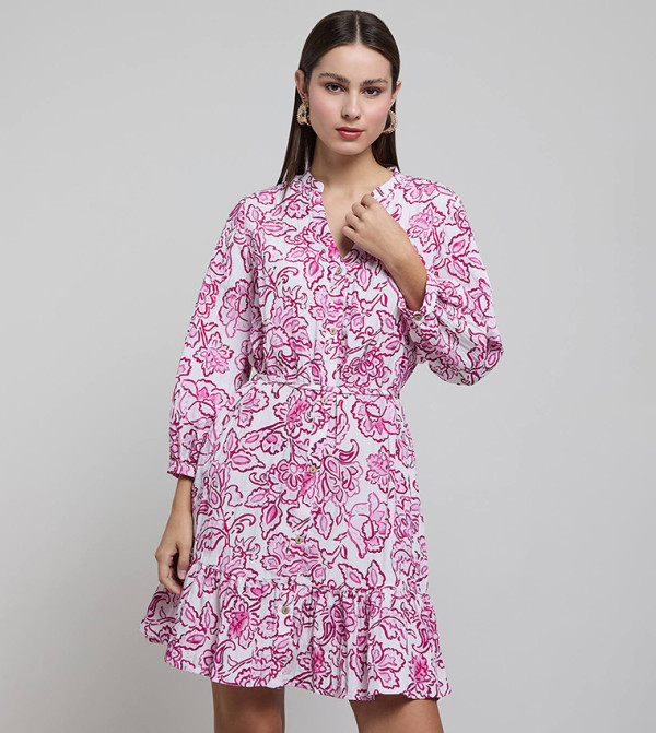 R&B  Shirt & T-Shirt Dresses - Pink Shirt & T-Shirt Dresses