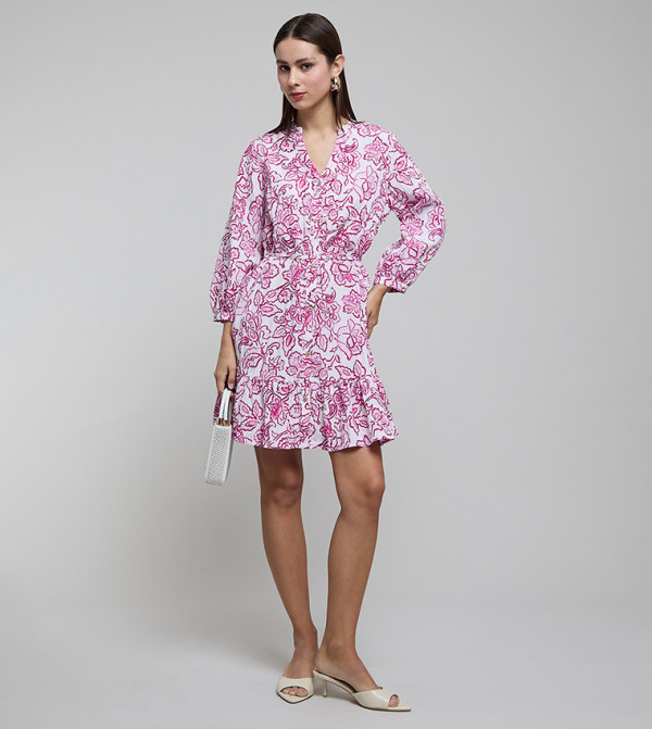 R&B  Shirt & T-Shirt Dresses - Pink Shirt & T-Shirt Dresses