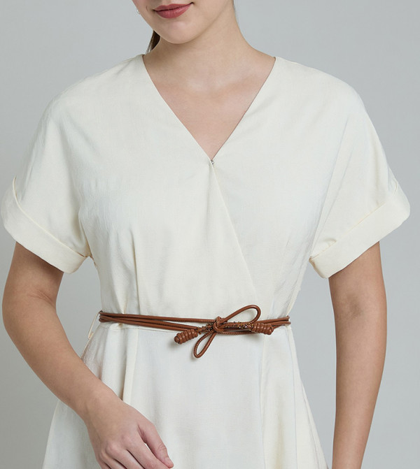 R&B  Clothing - Off White Midi Dresses