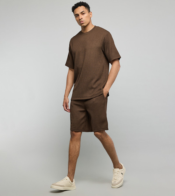 R&B  Casual Shorts - Brown Casual Shorts