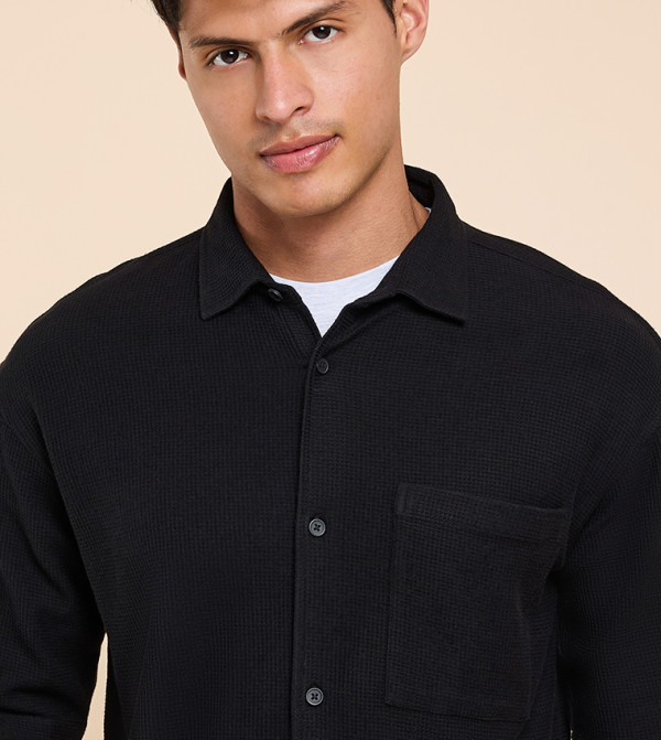 أر آند بي  أكمام قصيرة - أسود Short Sleeves