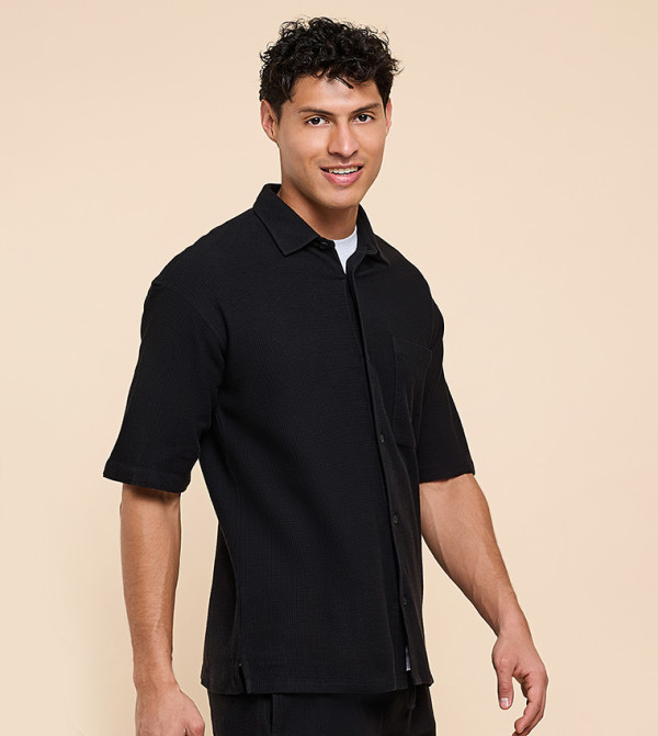 أر آند بي  أكمام قصيرة - أسود Short Sleeves