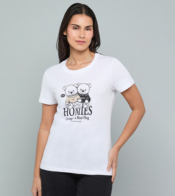 أر آند بي  - أبيض Short Sleeve T-Shirts