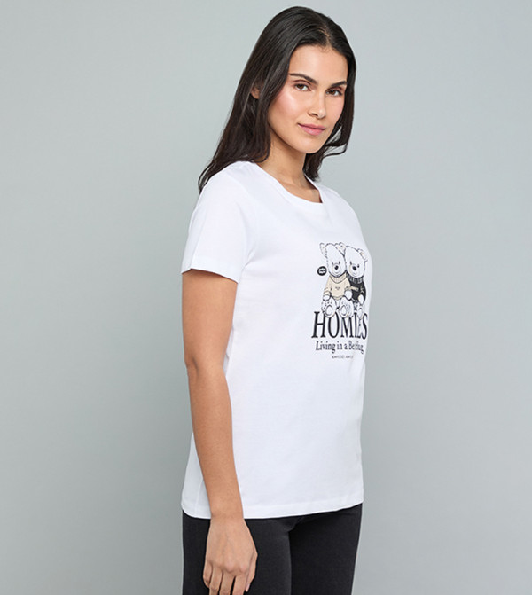 أر آند بي  - أبيض Short Sleeve T-Shirts