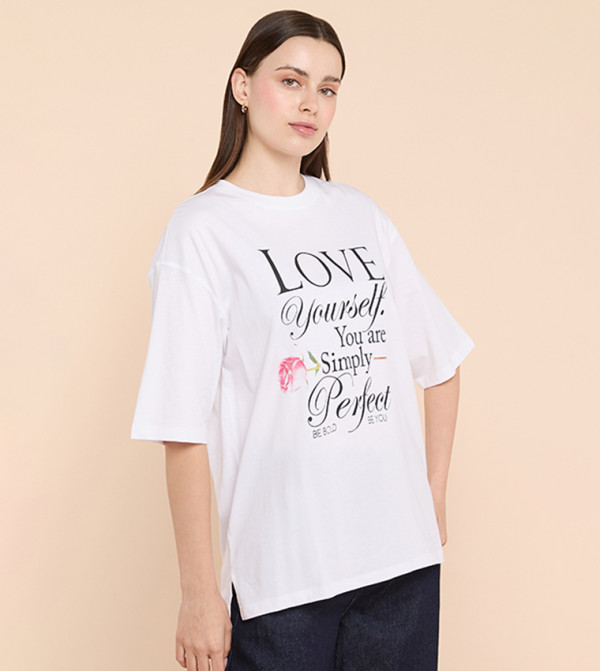 R&B  Casual T-Shirts - White Short Sleeve T-Shirts