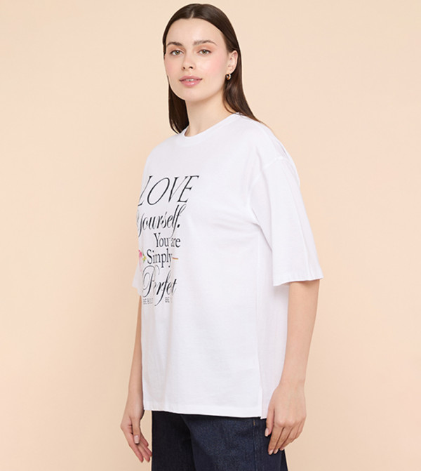 R&B  Casual T-Shirts - White Short Sleeve T-Shirts