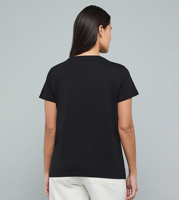 R&B  T-Shirts - BLACK Short Sleeve T-Shirts