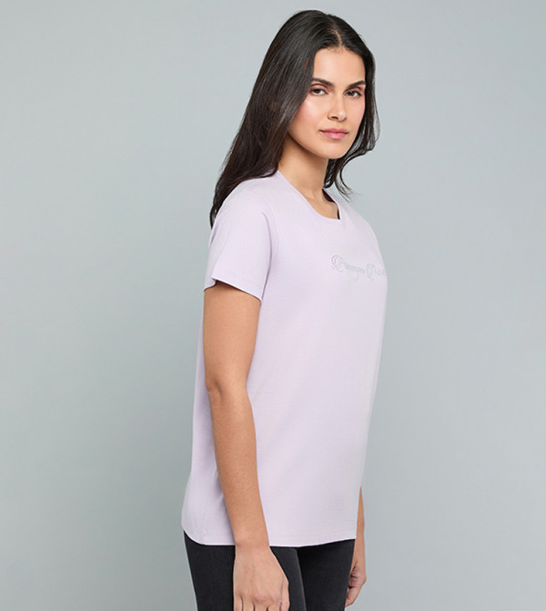 R&B  T-Shirts - Light Purple Short Sleeve T-Shirts